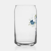 Dusty Blue Floral Vrijgezellenfeest gepersonalisee Blikvorm Glas (Rechts)