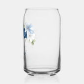 Dusty Blue Floral Vrijgezellenfeest gepersonalisee Blikvorm Glas (Links)