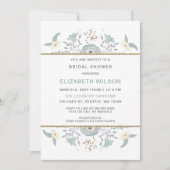 Dusty Blue Floral Vrijgezellenfeest Kaart (Voorkant)