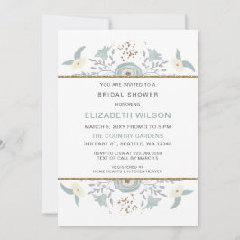 Dusty Blue Floral Vrijgezellenfeest Kaart