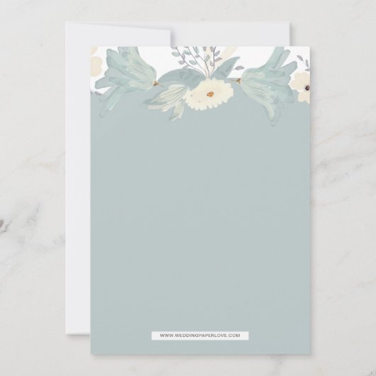 Dusty Blue Floral Vrijgezellenfeest Kaart (Achterkant)