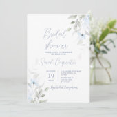 Dusty Blue Floral Vrijgezellenfeest Kaart (Staand voorkant)