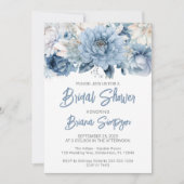 Dusty Blue Floral Vrijgezellenfeest Kaart (Voorkant)