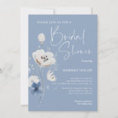 Dusty Blue Floral Vrijgezellenfeest Kaart (Voorkant)