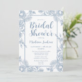 Dusty Blue Floral Vrijgezellenfeest Kaart (Staand voorkant)