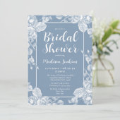 Dusty Blue Floral Vrijgezellenfeest Kaart (Staand voorkant)