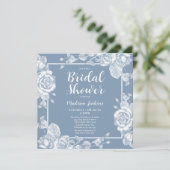 Dusty Blue Floral Vrijgezellenfeest Kaart (Staand voorkant)