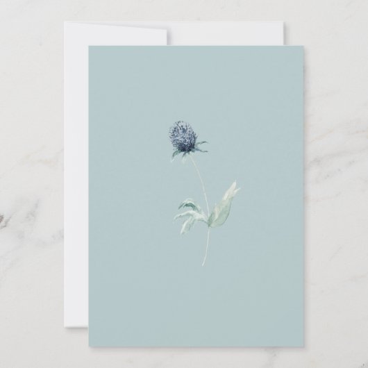 Dusty Blue Floral Vrijgezellenfeest Kaart (Achterkant)