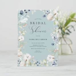 Dusty Blue Floral Vrijgezellenfeest Kaart