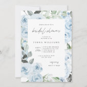 Dusty Blue Floral Vrijgezellenfeest  Kaart (Voorkant)