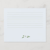 Dusty blue floral vrijgezellenfeest receptkaart (Achterkant)