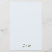 Dusty blue floral vrijgezellenfeest receptkaart (Achterkant)