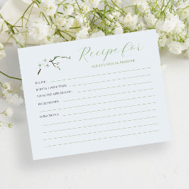 Dusty blue floral vrijgezellenfeest receptkaart