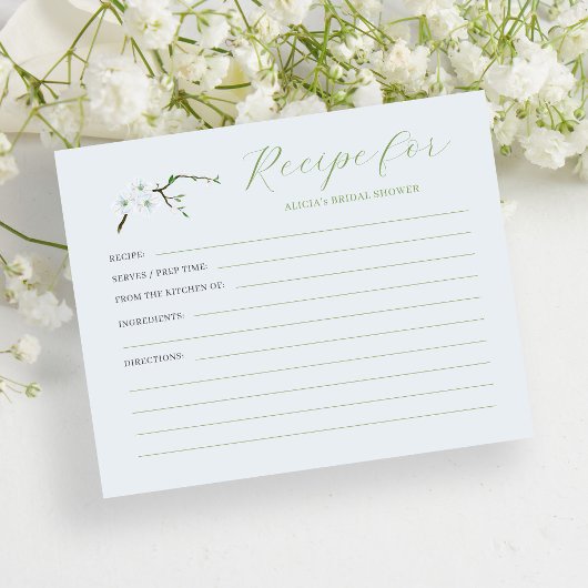 Dusty blue floral vrijgezellenfeest receptkaart