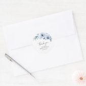 dusty blue floral vrijgezellenfeest ronde sticker (Envelop)