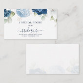 Dusty Blue Floral Vrijgezellenfeest Speciaal Recep Informatiekaartje (Voorkant / Achterkant)