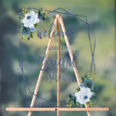 Dusty Blue Floral Vrijgezellenfeest Welkom Acryl Bord (Neutraal)