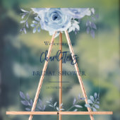 Dusty Blue Floral Vrijgezellenfeest Welkom Acryl Bord (Neutraal)