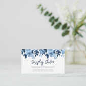 Dusty Blue Floral Waterverf Bridal Display Douche Informatiekaartje (Staand voorkant)