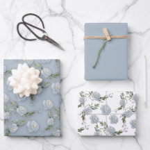 Dusty Blue Floral waterverf