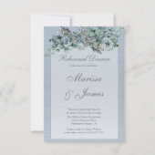 Dusty Blue Floral Waterverf Rehearsal Dinner Kaart (Voorkant)