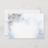 Dusty Blue Floral Waterverf RSVP Kaartje (Achterkant)