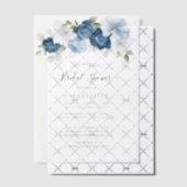 Dusty Blue Floral Waterverf Script Vrijgezellenfee Vellum Uitnodigingen (Offset (Uitnodiging))
