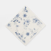 Dusty Blue Floral Waterverf Servet (Hoek)
