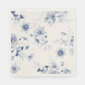 Dusty Blue Floral Waterverf Servet (Voorkant)
