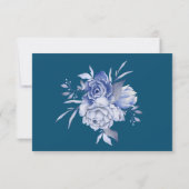 Dusty Blue Floral Waterverf Succulent Wedding RSVP Kaartje (Achterkant)
