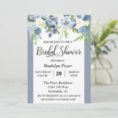 Dusty Blue Floral Waterverf Vrijgezellenfeest Kaart (Staand voorkant)