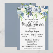 Dusty Blue Floral Waterverf Vrijgezellenfeest Kaart (Voorkant / Achterkant)