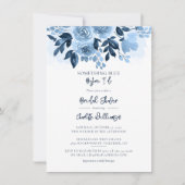 Dusty Blue Floral Waterverf Vrijgezellenfeest Kaart (Voorkant)