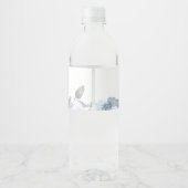 Dusty Blue Floral Waterverf Vrijgezellenfeest Waterfles Etiket (Achterkant)