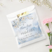 Dusty Blue Floral Waterverf Weddenschap Bedankzakje (Gezegeld)