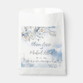 Dusty Blue Floral Waterverf Weddenschap Bedankzakje (Voorkant)
