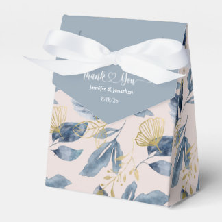 Dusty Blue Floral Waterverf Wedding Bedankdoosjes