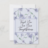 Dusty Blue Floral Waterverf Wedding Bedankkaart (Voorkant)