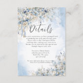 Dusty Blue Floral Waterverf Wedding Informatiekaartje (Voorkant)