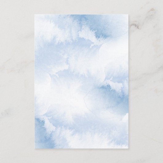 Dusty Blue Floral Waterverf Wedding Informatiekaartje (Achterkant)