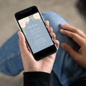 Dusty Blue Floral Waterverf Wedding Kaart