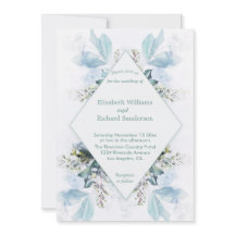 Dusty Blue Floral Waterverf Wedding