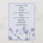 Dusty Blue Floral Waterverf Wedding Programmakaart (Achterkant)