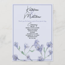 Dusty Blue Floral Waterverf Wedding