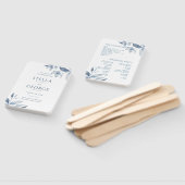 Dusty Blue Floral Waterverf Wedding Programme Fan Handwaaier (Niet-gemonteerd)