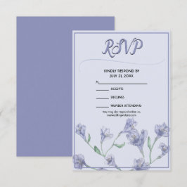 Dusty Blue Floral Waterverf Wedding RSVP