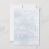 Dusty Blue Floral Waterverf Wedding RSVP Kaartje (Achterkant)