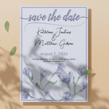 Dusty Blue Floral Waterverf Wedding