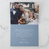 Dusty Blue Floral Weddenschap Foto bedankt (Binnen)