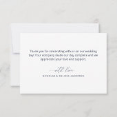 Dusty Blue Floral Weddenschap Hartelijk dank Bedankkaart (Achterkant)